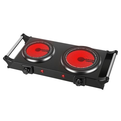 Double burner portable hot plate